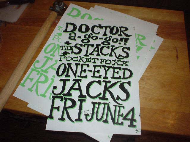 Stacks hand silk-screened flyer Stacks hand silk-screened flyer