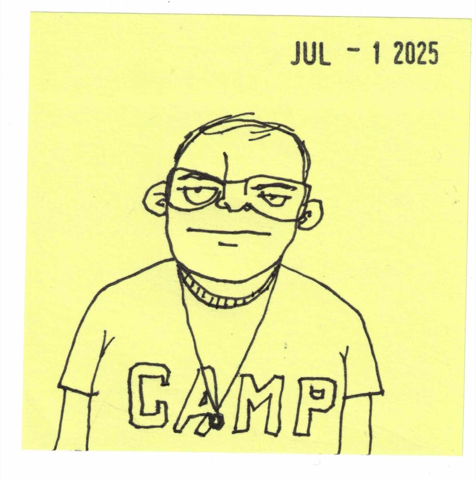 sketch of camp counselor