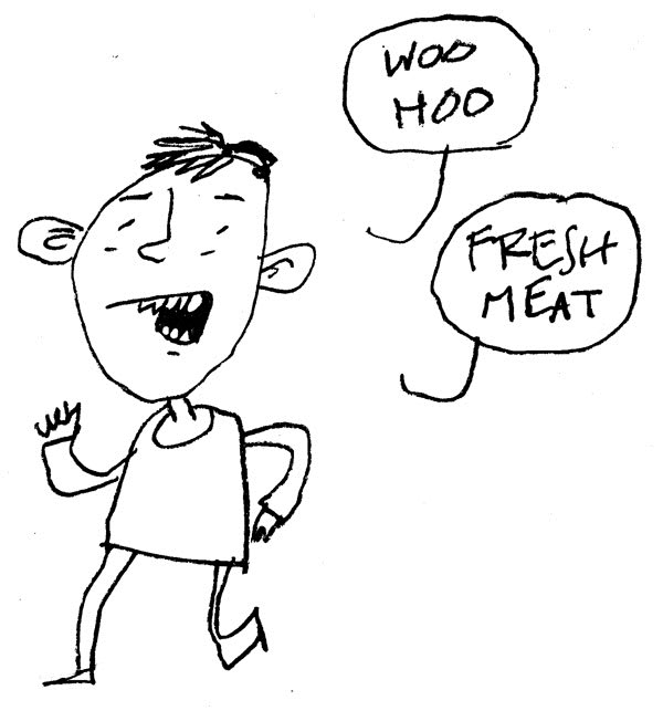 I sketched a guy running for a treat.