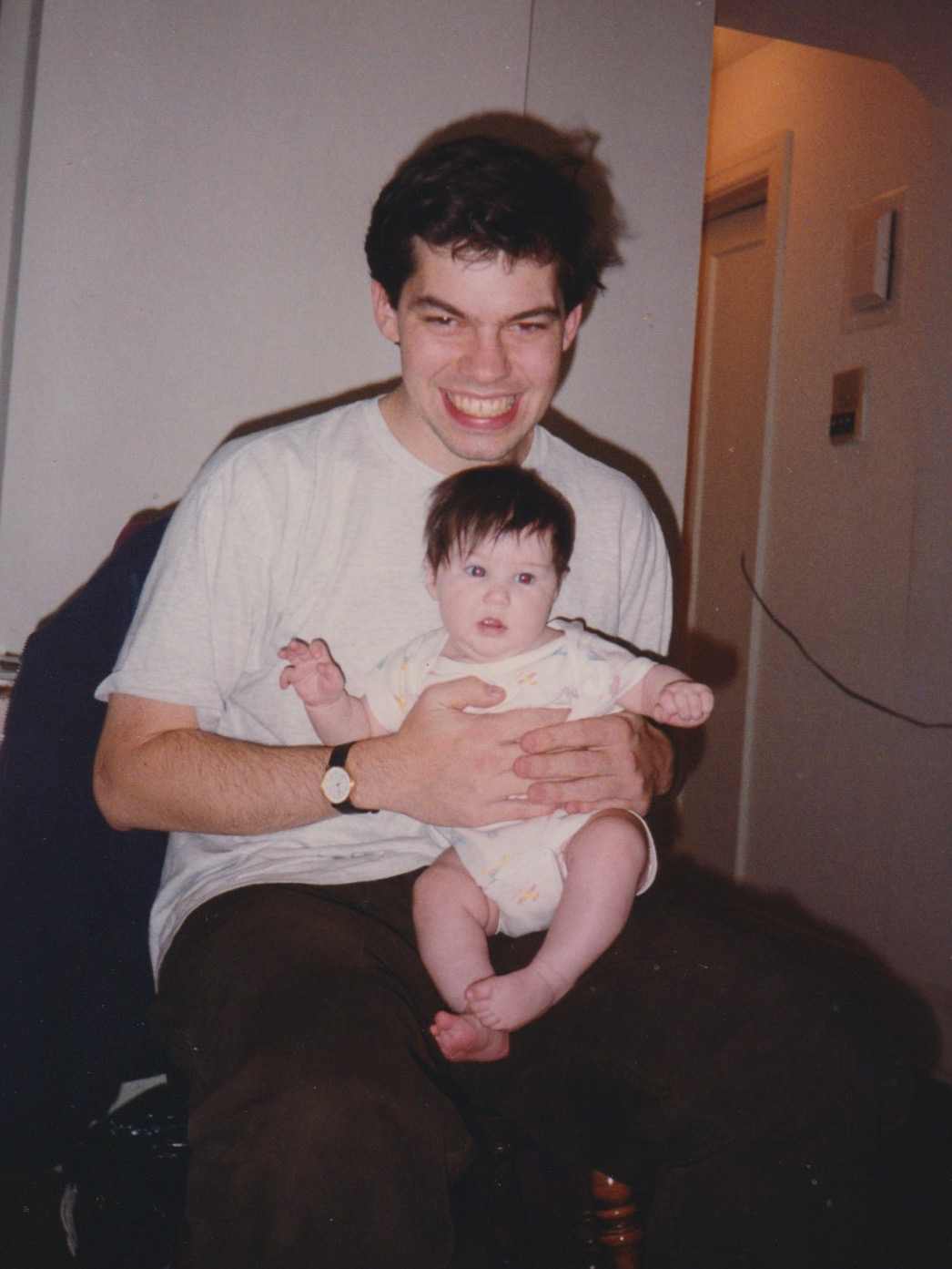 David Rhoden holding baby Madeline Barr, 1993 David Rhoden holding baby Madeline Barr, 1993