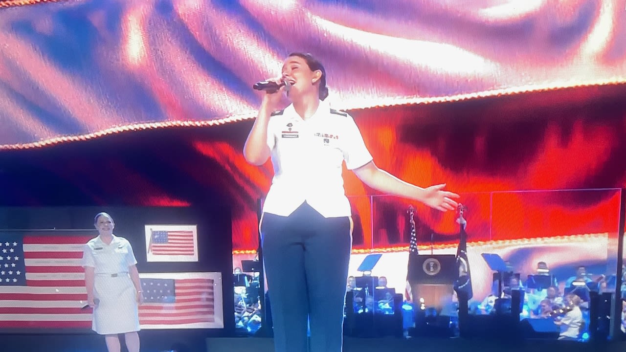 Rodriguez sings "Don't Stop Believin'", July 4, 2026.