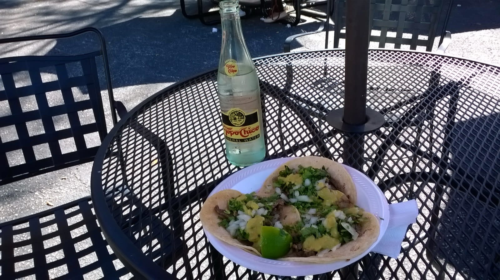 tacos from Jefe's on a plate on a table in Texas tacos from Jefe's on a plate on a table in Texas