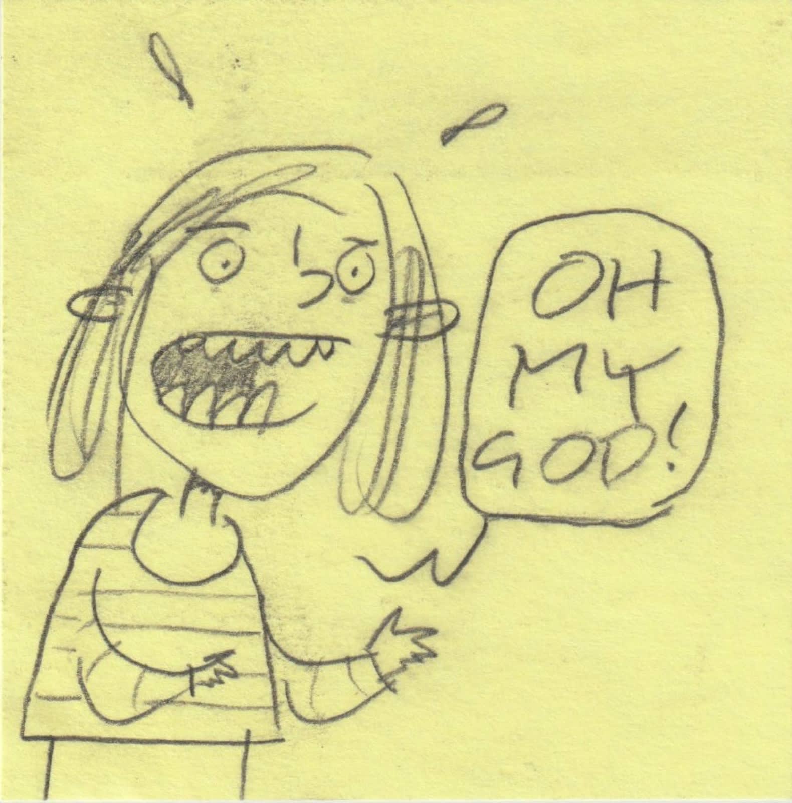 Post-it note drawing by David Rhoden