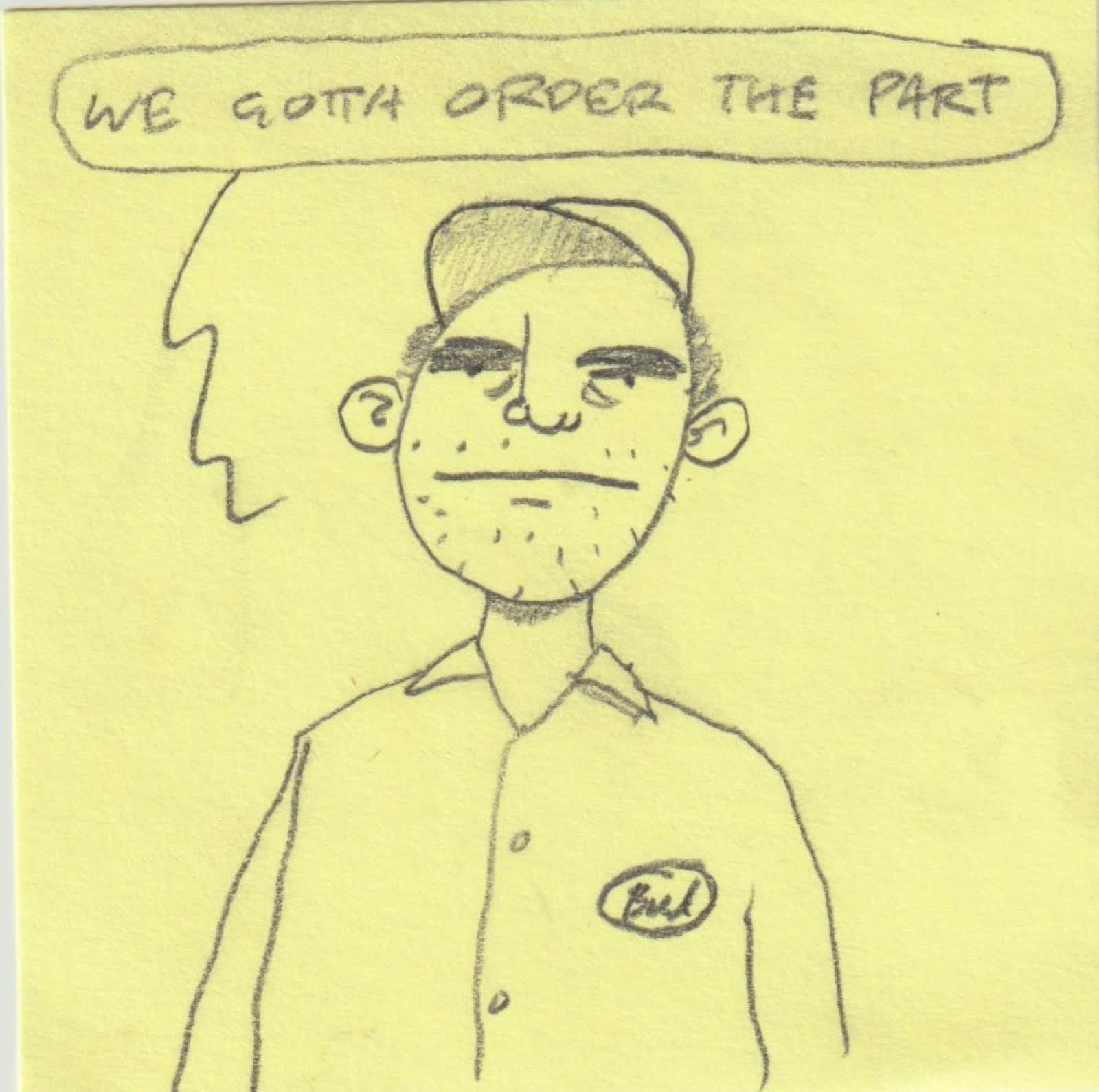 Post-it note drawing by David Rhoden