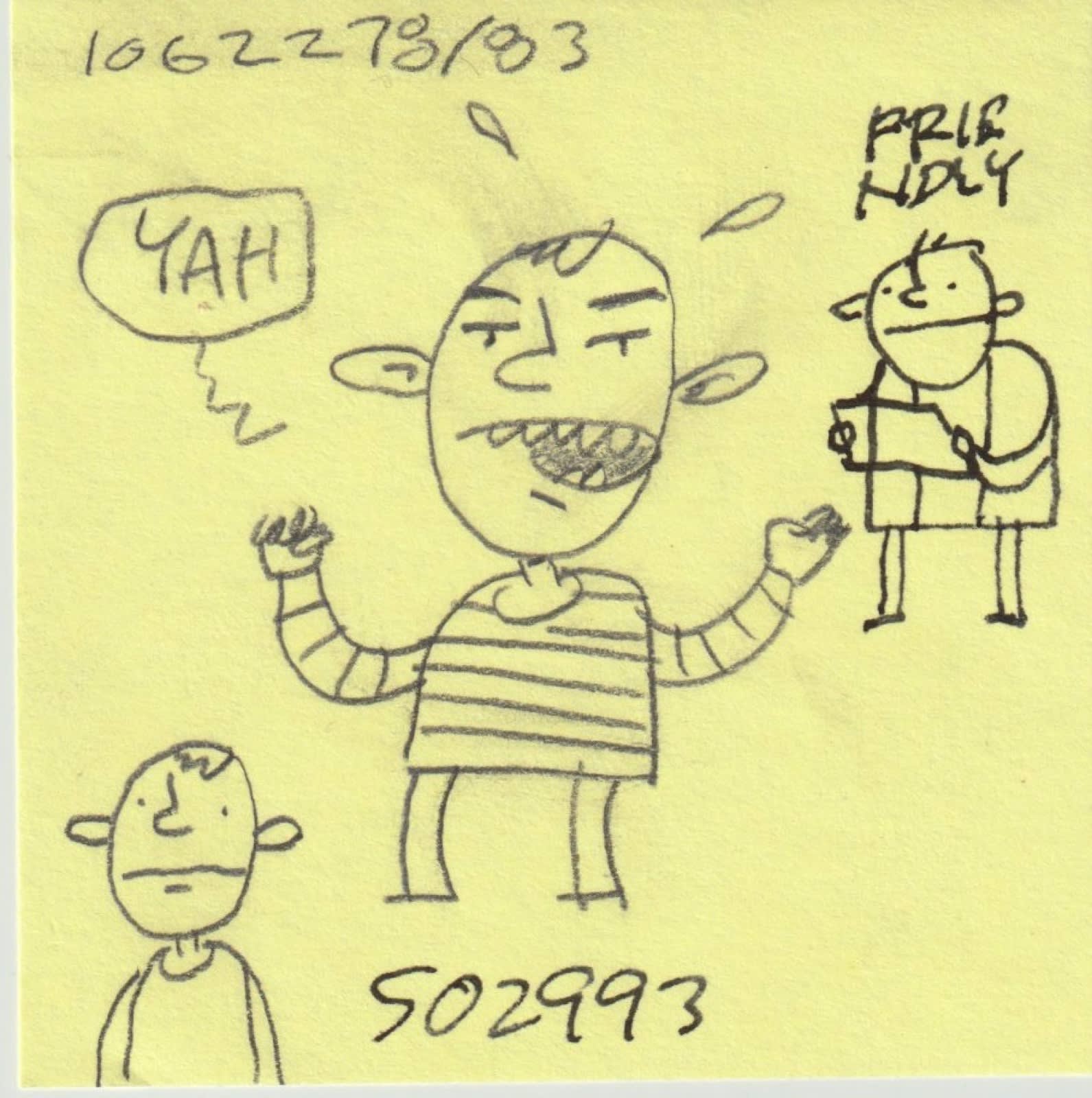Post-it note drawing by David Rhoden