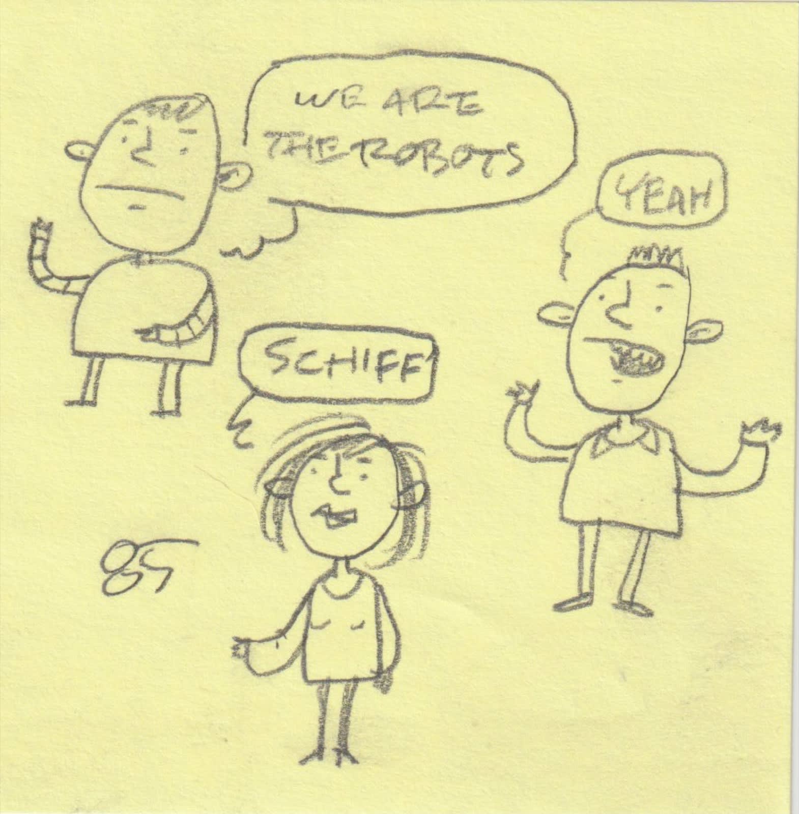 Post-it note drawing by David Rhoden