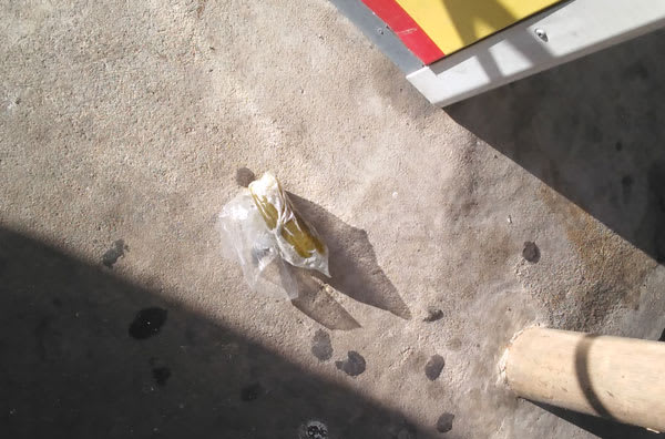 a pickle on the ground a pickle on the ground