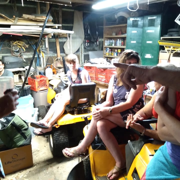 Spent fireworks. Drinking in the shed at the regatta.