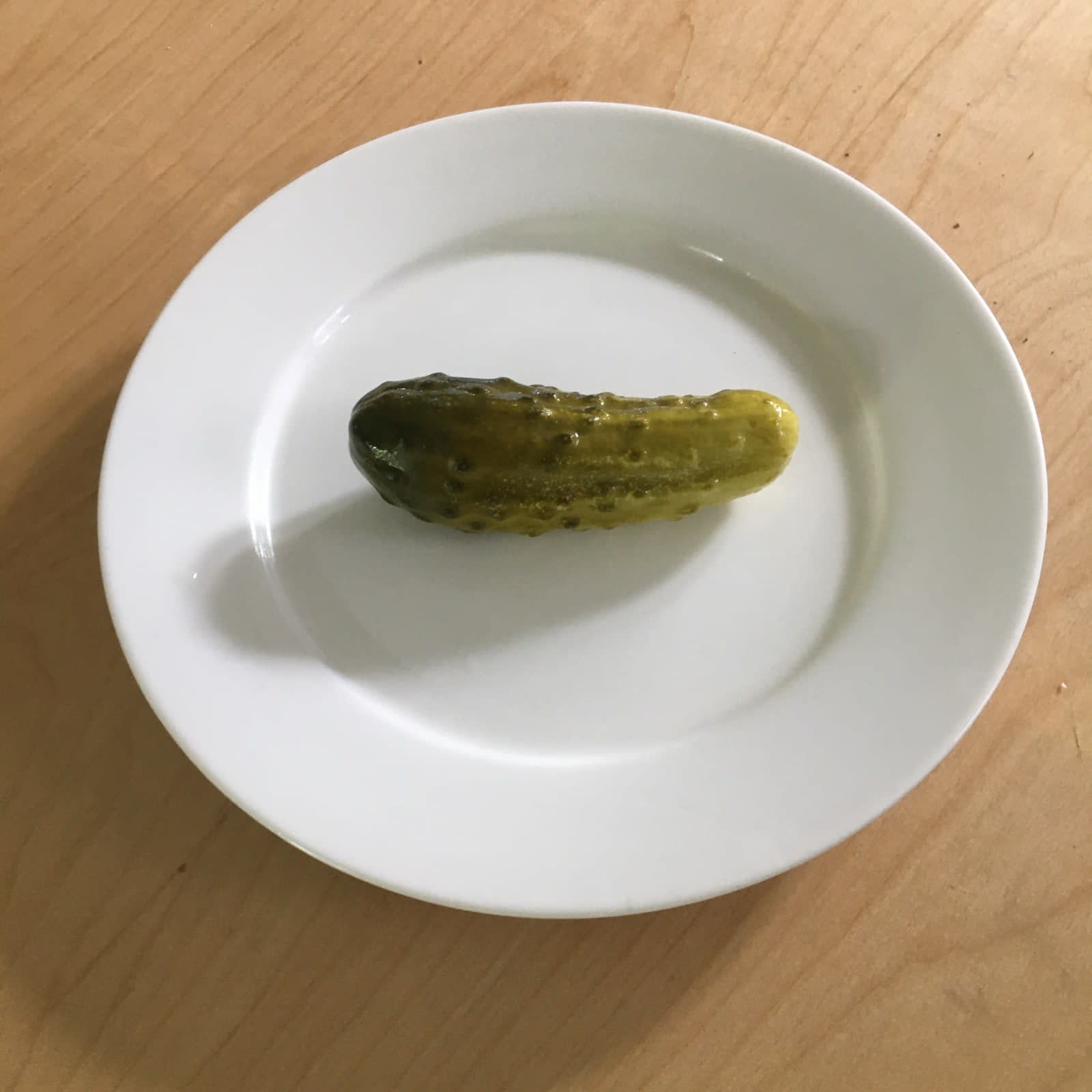 a single homemade half-sour pickle a single homemade half-sour pickle