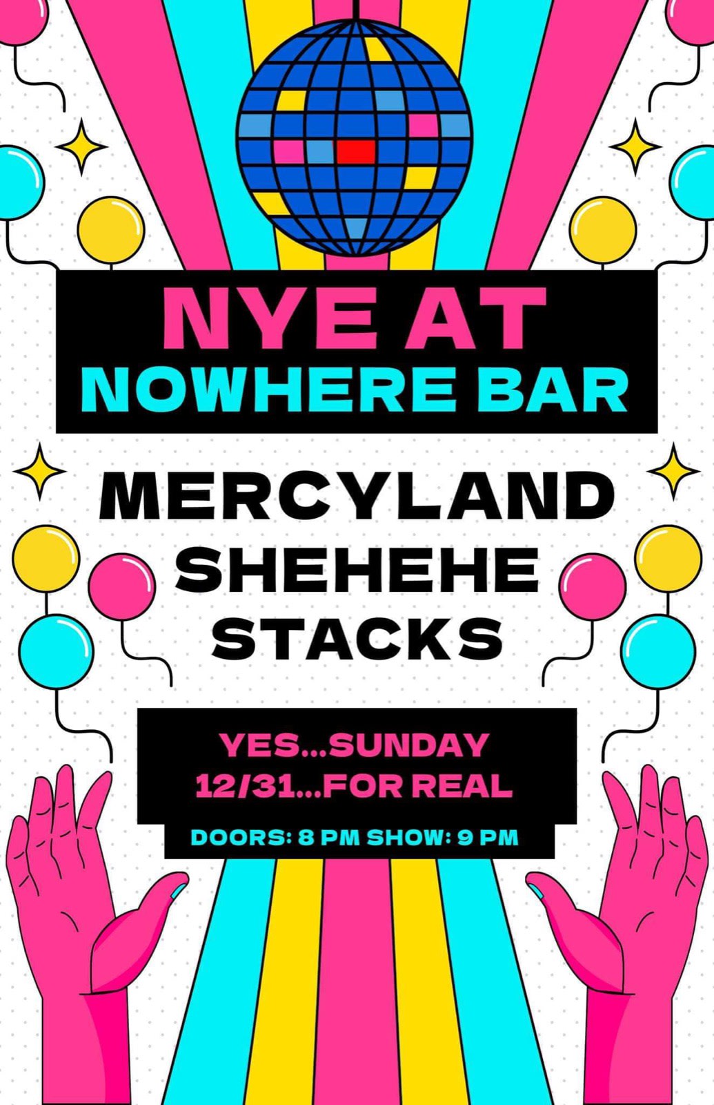 digital flyer for Mercyand/Shehehe/Stacks show