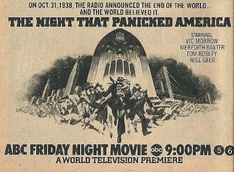 The Night That Panicked America tv guide ad The Night That Panicked America tv guide ad