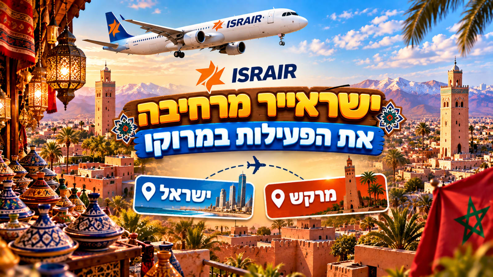 מרוקו מתקרבת: ישראייר מרחיבה את הטיסות למרקש