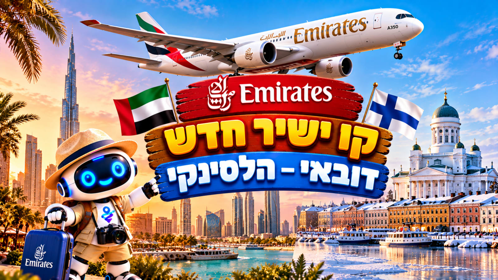 Emirates מתרחבת באירופה: קו יומי חדש מדובאי להלסינקי