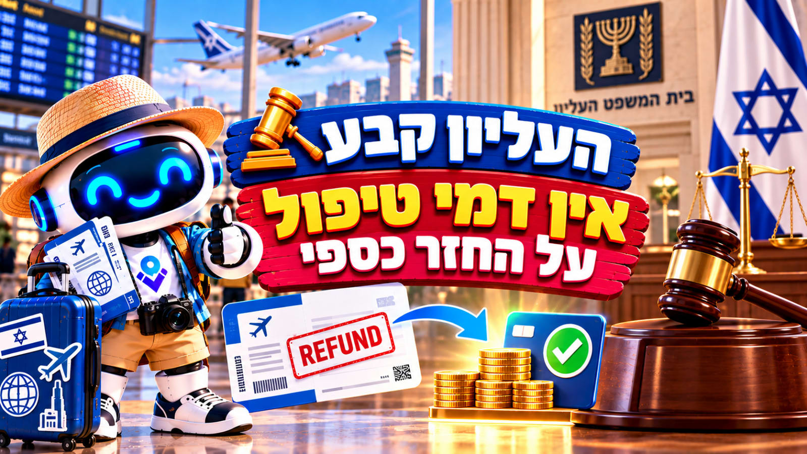 העליון קבע: הטיסה בוטלה ? סוכנות הנסיעות לא יכולה לקזז דמי טיפול מההחזר