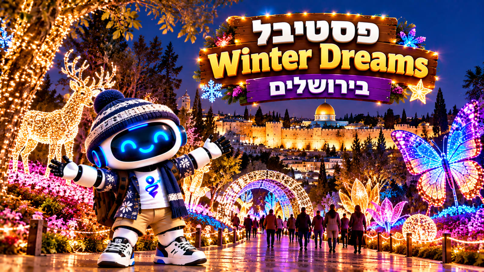 ירושלים נדלקת: פסטיבל ענק עם 2 מיליון נורות ויותר מ־44 פסלי תאורה