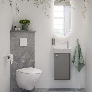Lyst badeværelse med nordisk stil fra Gustavsberg.