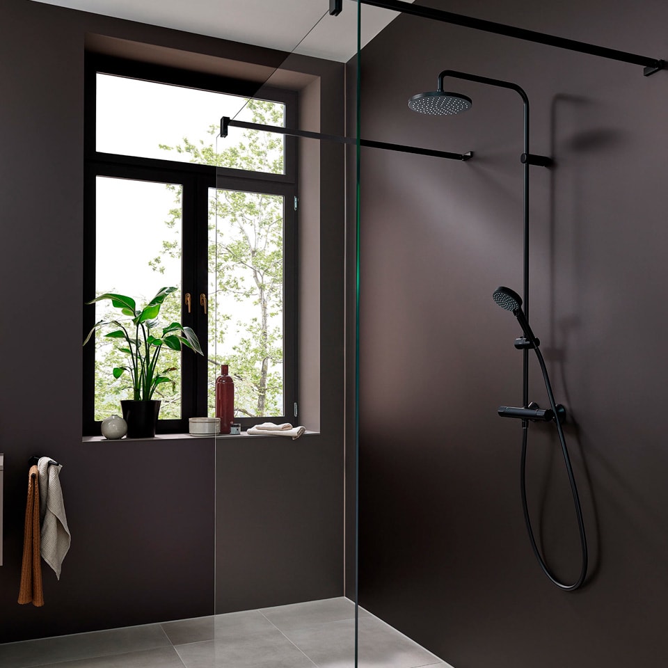 Hansgrohe det komplette mat sorte badeværelse