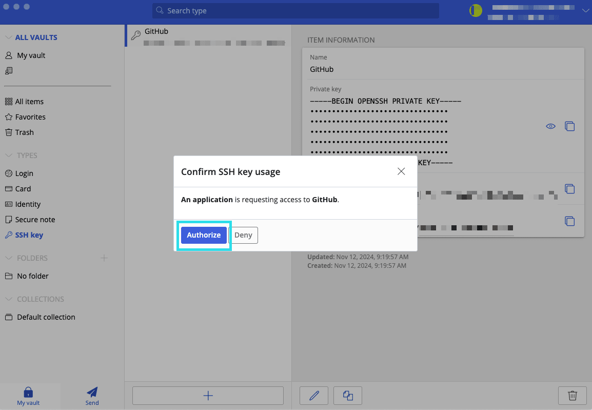 Authorize SSH with client