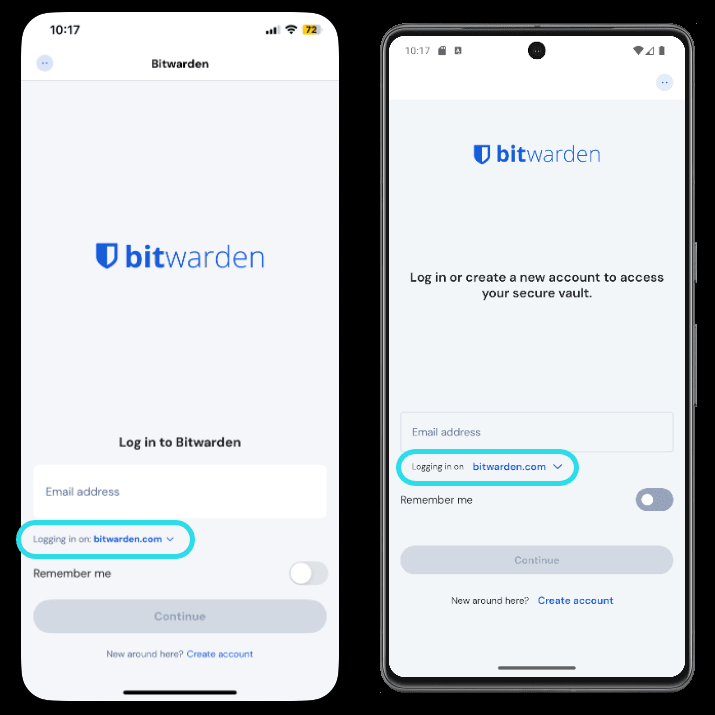 Server selection on mobile