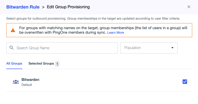 Edit group provisioning