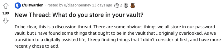 What to Store in Vaults Reddit