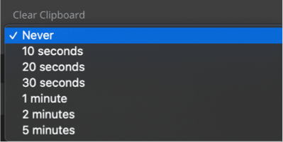Bitwarden options include a Clear Clipboard option at a specific interval