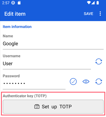 LC-PM Add TOTP on Android