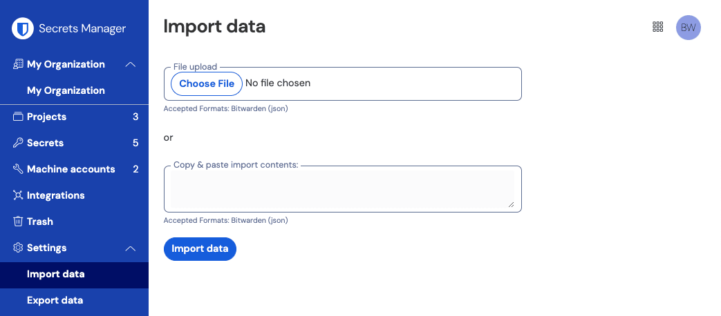 Import data