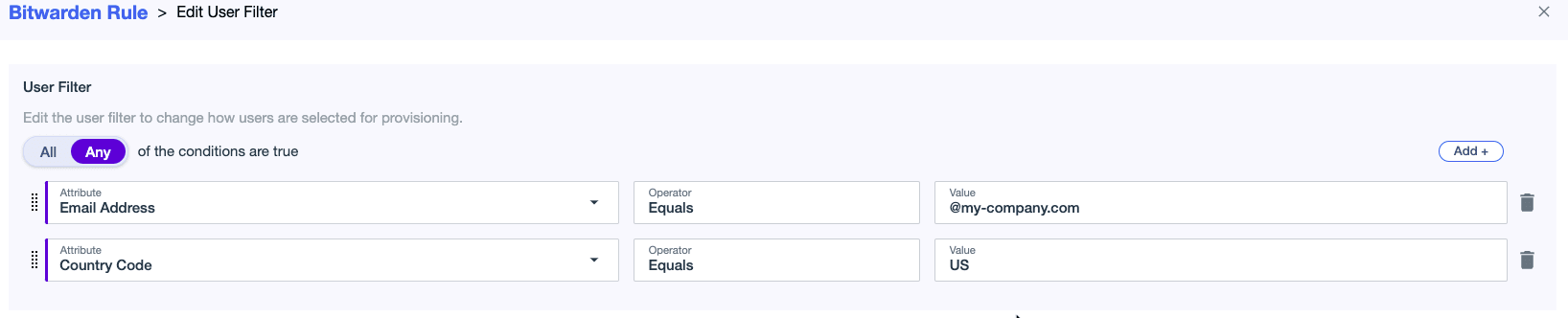 Ping Identity User Filter