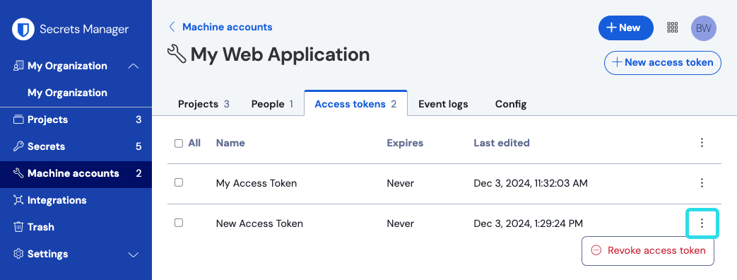 Revoke access token