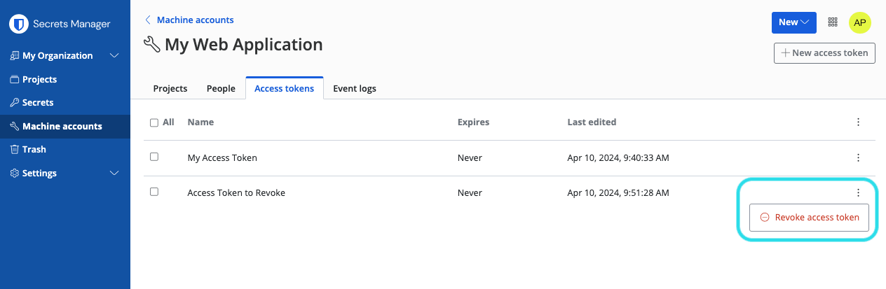 Revocar token de acceso