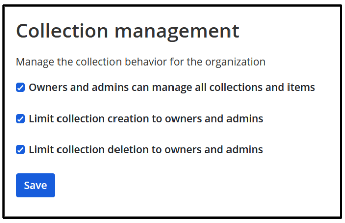 Resource: Collections Management Settings | Bitwarden