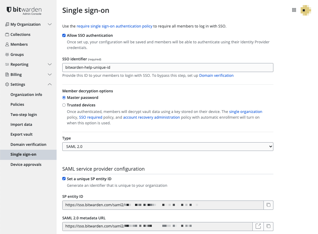 Configuration SAML 2.0 