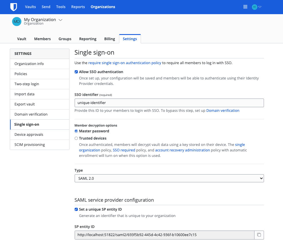 Duo SAML Configuration Bitwarden Help Center