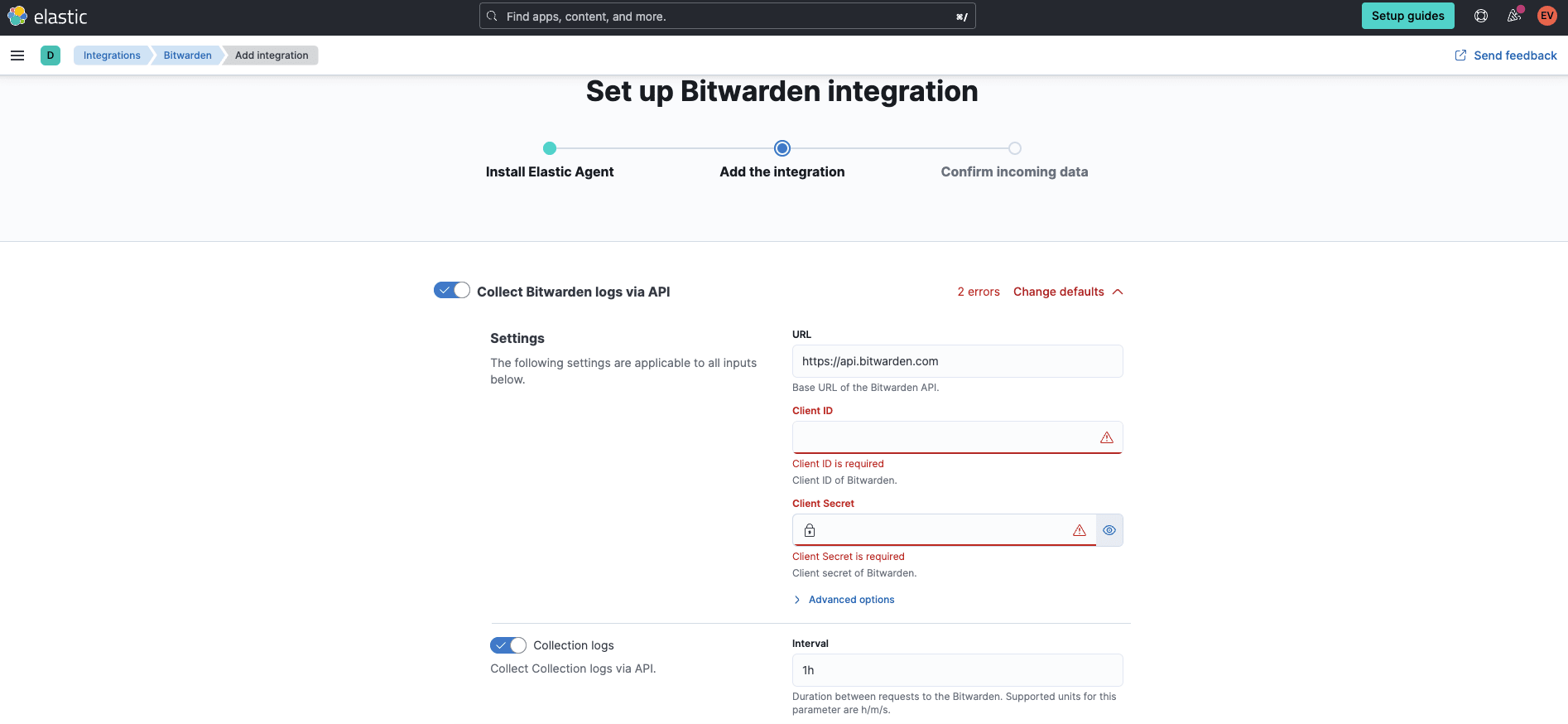 Configuración elástica