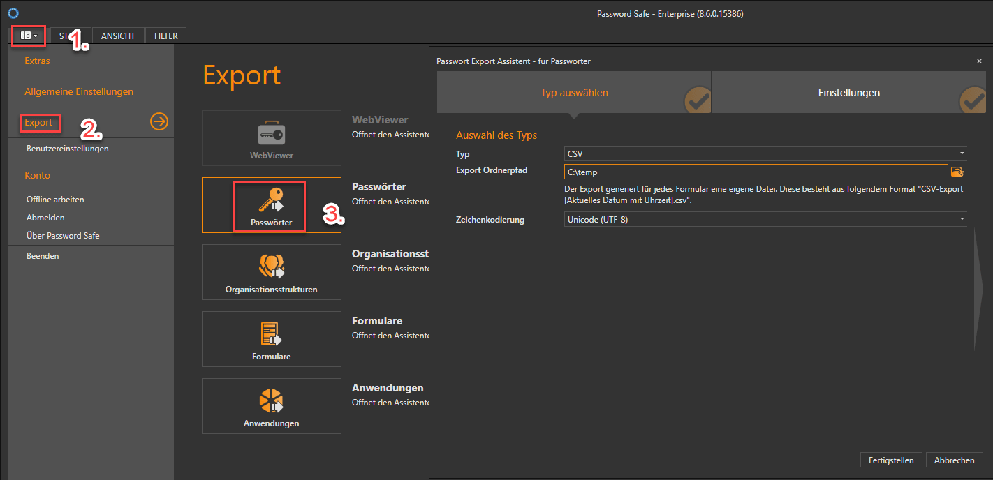 Export from Desktop App