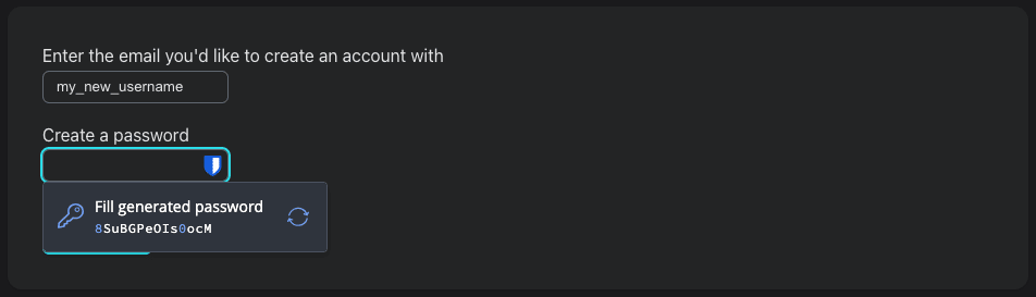 Fill generated password