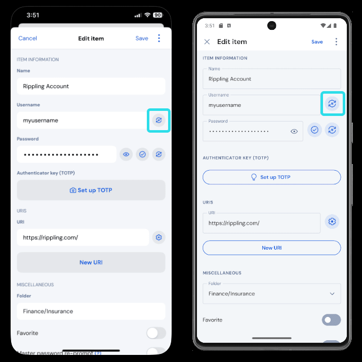 Username generator on mobile