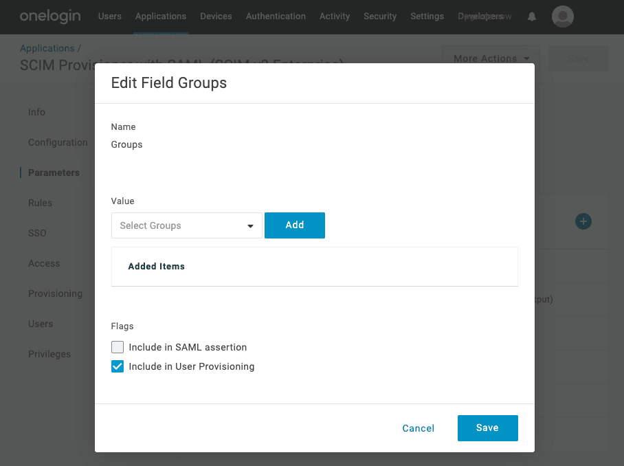 Include Groups in User Provisioning