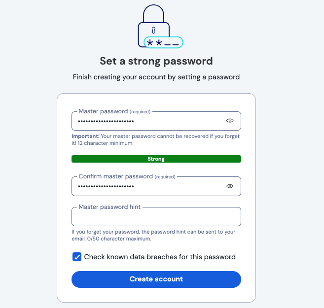 Set a master password
