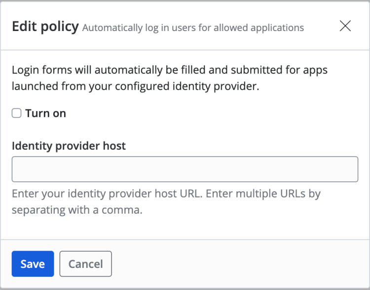 Automatically log in users for allowed applications