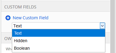 Select custom field type