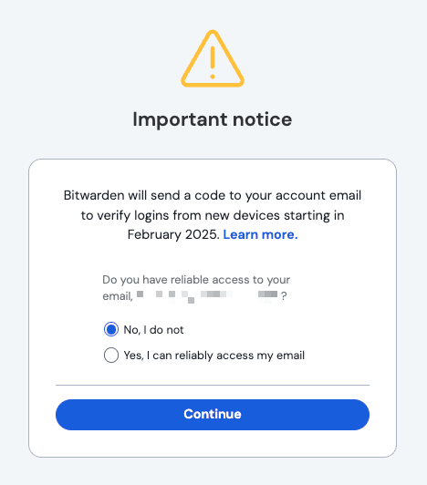 New device verification announcement