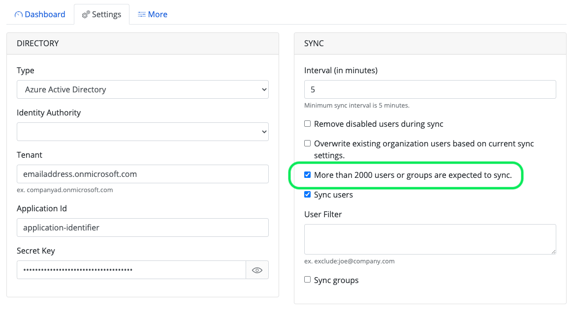 Signal a Large Sync