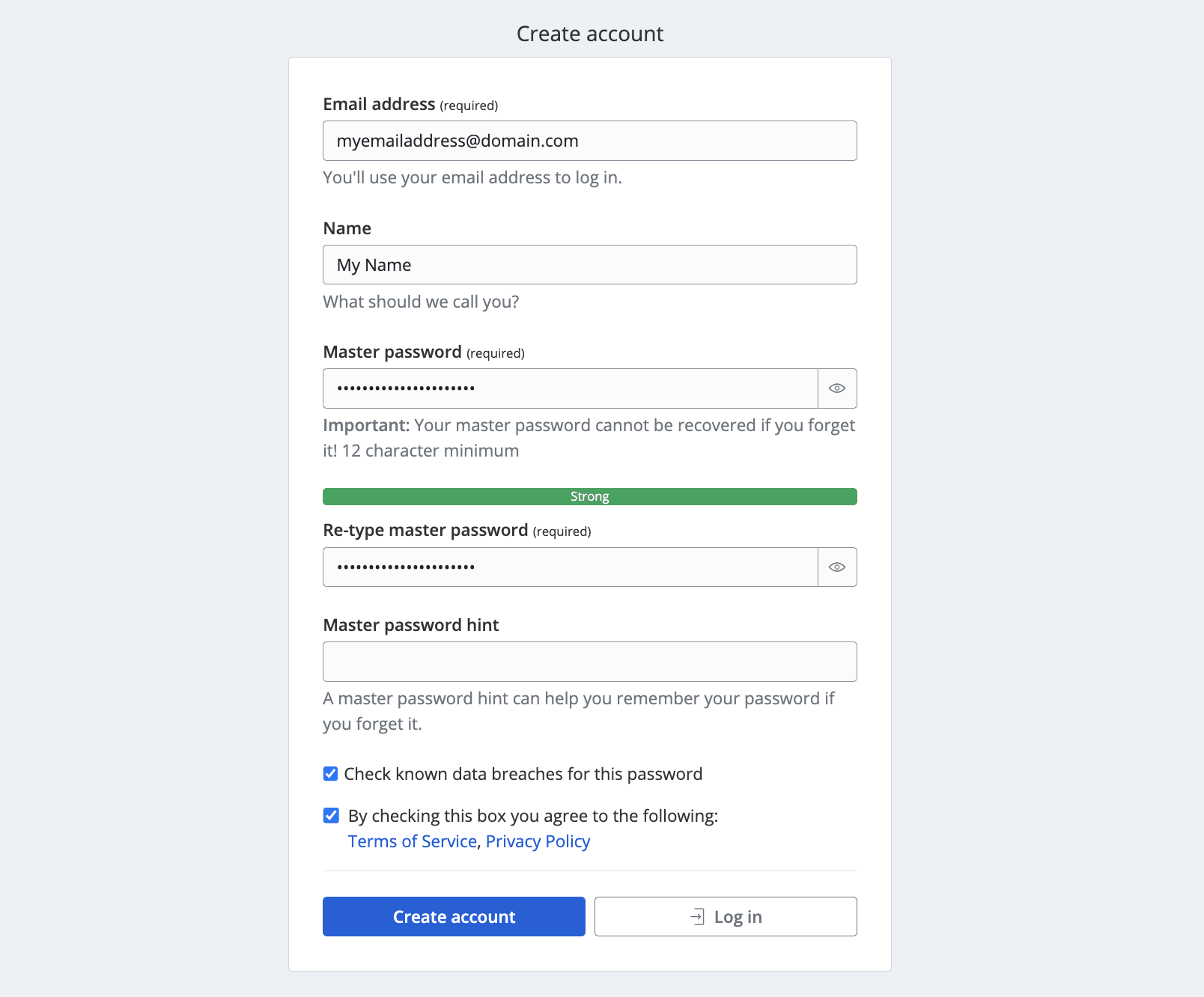 CREATE AN ACCOUNT