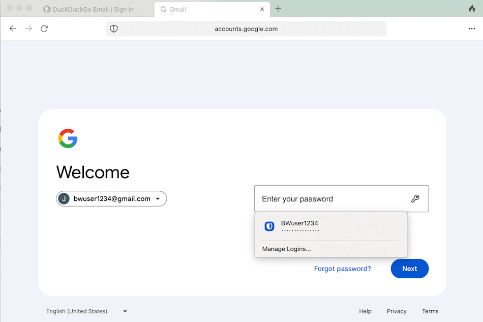 DuckDuckGo Auto-fill