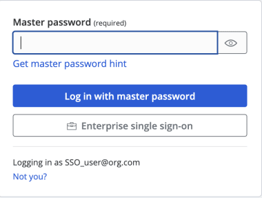 Enterprise single sign on and master password 