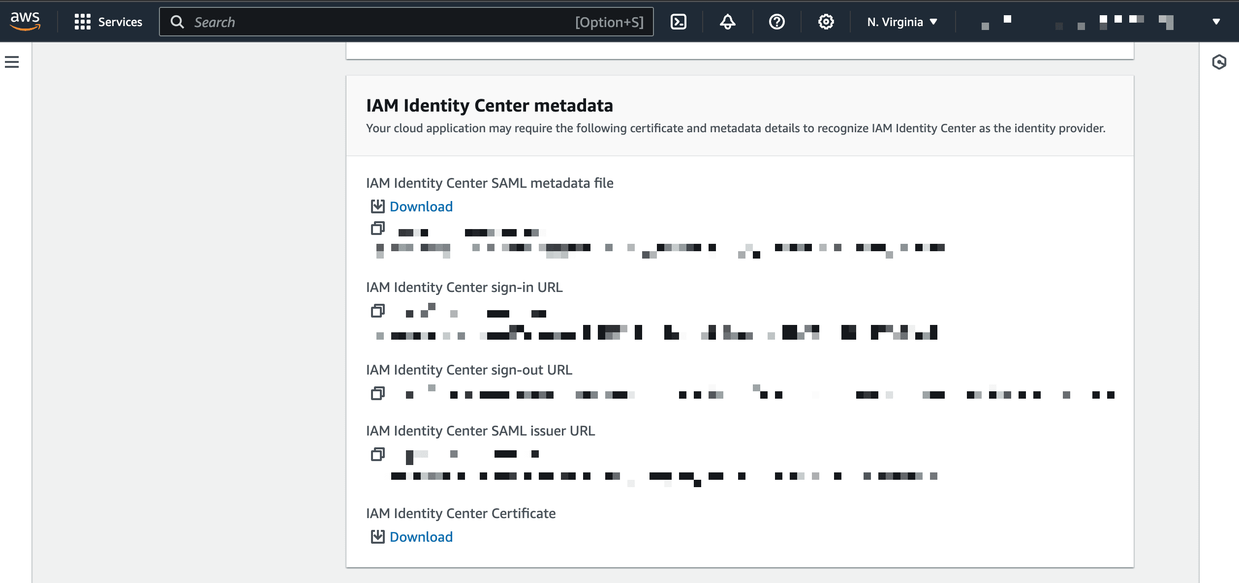 IAM Identity Center metadata
