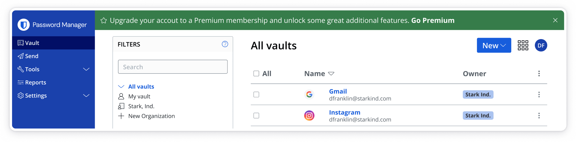 Select Go Premium to subscribe to a Premium Account for $10/year