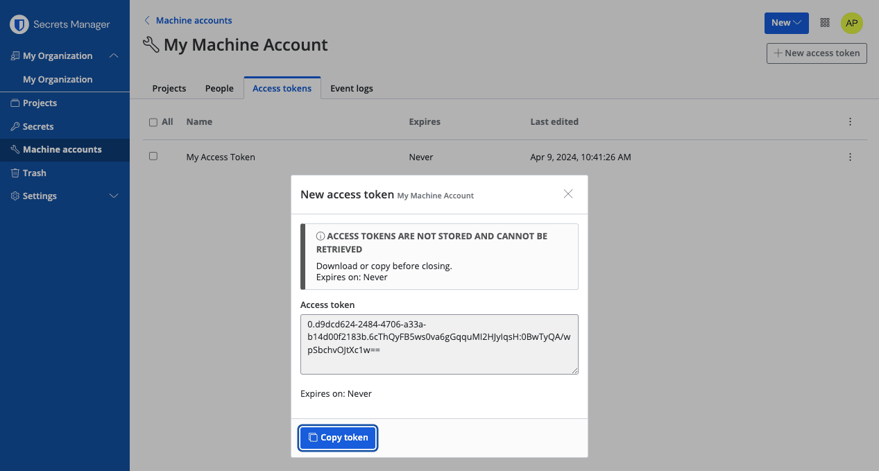 Access token example